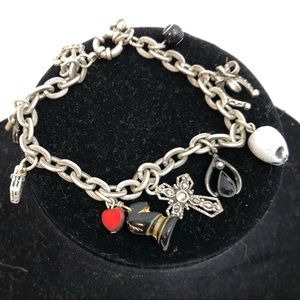 Sweet Romance Skull & Cross Charm Bracelet